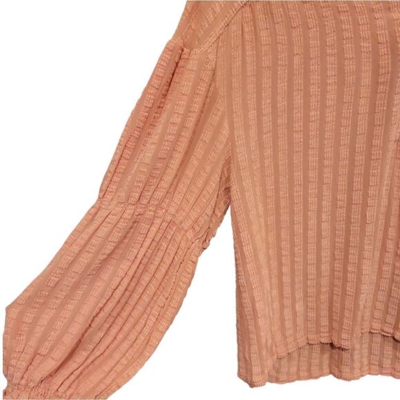 Anthropologie
Coral Gauzy Semi Sheer Ballon Longsleeve Top XS - Picture 2 of 11